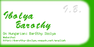 ibolya barothy business card