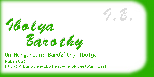 ibolya barothy business card